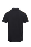 BARABAS men's gold rhinestone Greek pattern black polo shirt PS103