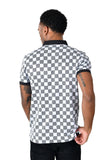 Barabas Men's Checkered Plaid Gingham Polo Shirt PS112 white black