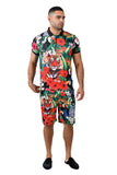 BARABAS Men's Printed Tiger Floral Toucan Polo Shirts PSP2011