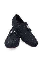 BARABAS Men's Rhinestone Diamond Tassel Loafer Dress Shoes SH3080