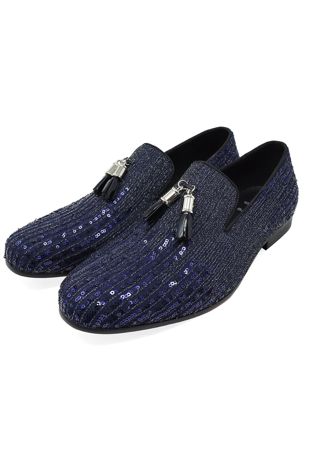 BARABAS Men's Rhinestone Sequin key Pattern Slip On Dress Shoes SH3085