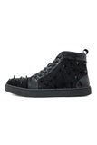 Barabas men's rhinestone spike luxury high-top sneakers SH715