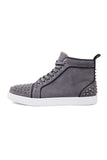 Barabas Men's Spike Design Luxury Suede High-Top Sneaker SH732 Grey