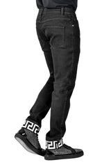 BARABAS Men's Greek Key Pattern Design Luxury Denim Jeans SN8858