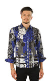 Barabas Men's Oval Geo Prints Design Luxury Button Down Shirt SP17