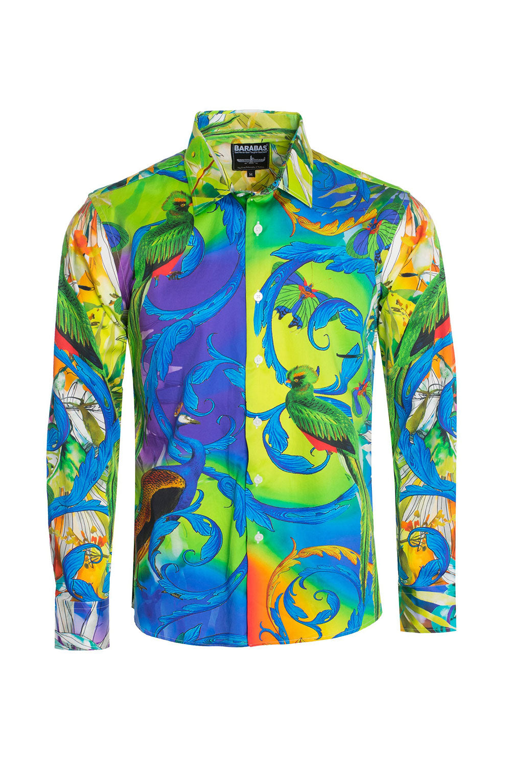 BARABAS Men's tropical orientalism printed multi dress Shirts SP205