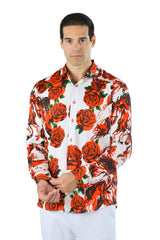 Barabas Men's Wild Horses Floral Button Down Long Sleeve Shirt SP21