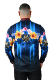 BARABAS Men's Rhinestone Floral Tiger Greek Pattern shirts SPR612