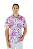 BARABAS Men's Medusa Paisley Floral Short Sleeve Shirt SS19