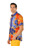 BARABAS Men's Floral Greek Pattern Baroque Short Sleeve Shirt SSR01