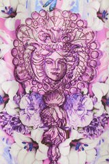 BARABAS Men's medusa paisley rhinestones graphic short sleeve shirt SSR19 violet