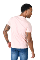 BARABAS Men's Basic Solid Color Crew-neck T-shirts ST933 flamingo