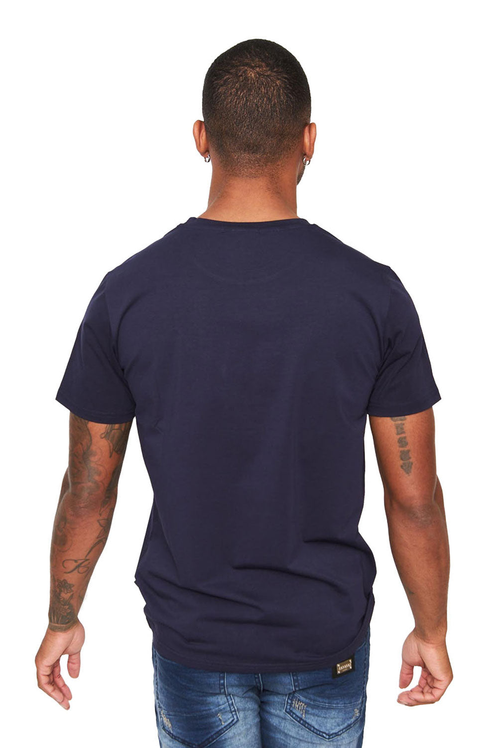 BARABAS Men's Basic Solid Color Crew-neck T-shirts ST933 navy