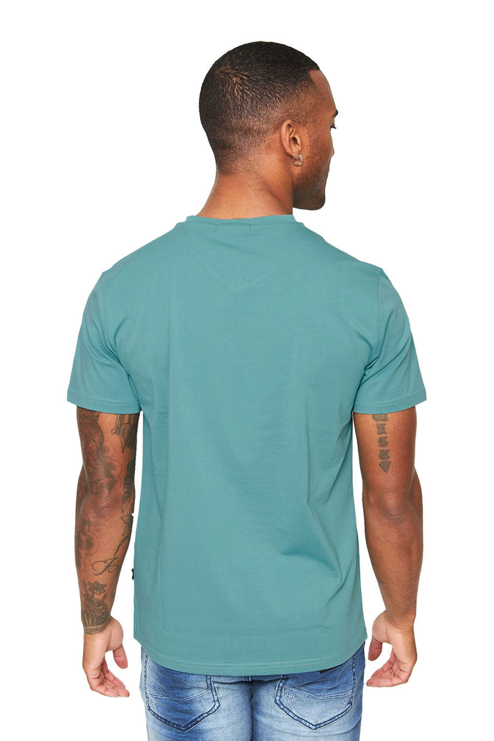 BARABAS Men's Solid Color V-neck T-shirts VTV216  Cayenne