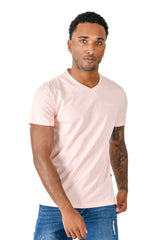 BARABAS Men's Solid Color V-neck T-shirts VTV216  Royal