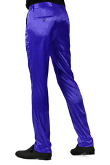 BARABAS Men's Solid Color Shiny Chino Pants VP1010 Royal